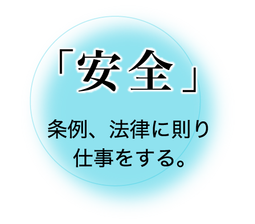 「安全」条例、法律に則り仕事をする。